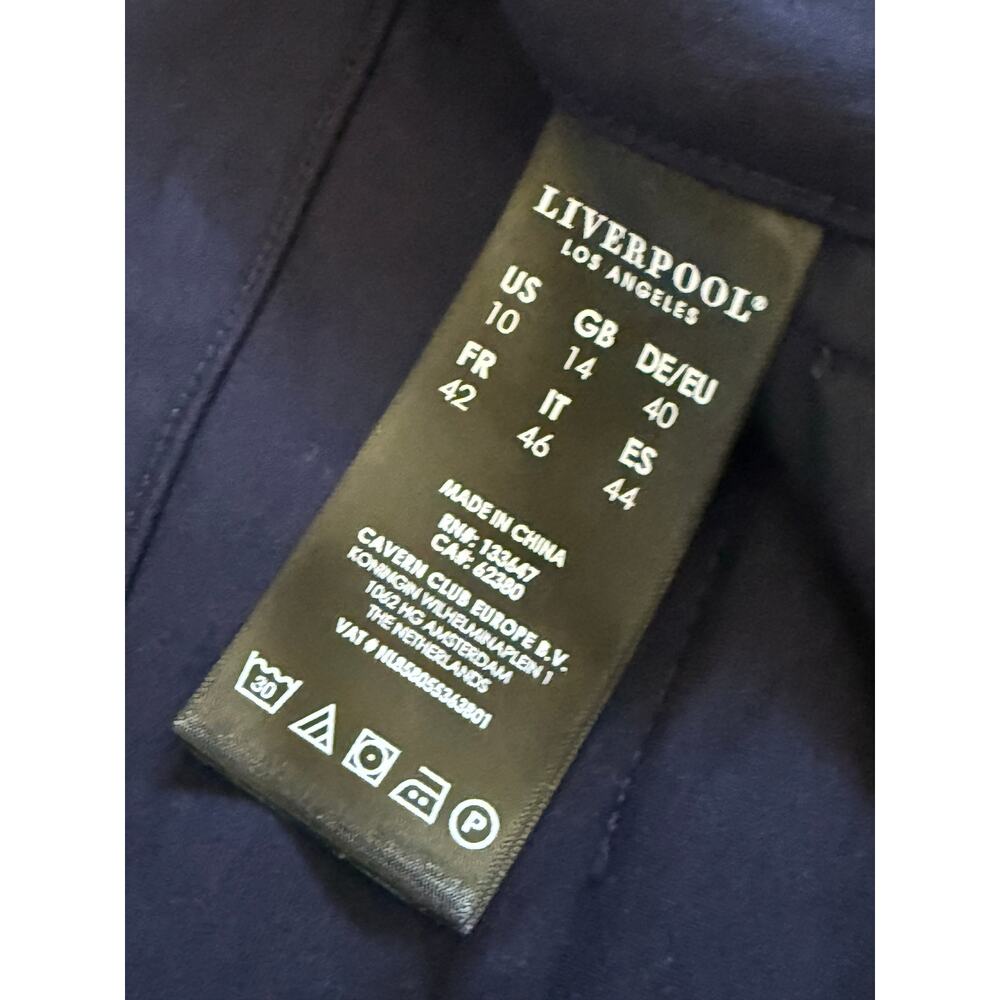 Liverpool Los Angeles 10/30 navy blue straight leg dress pants trousers kelsey